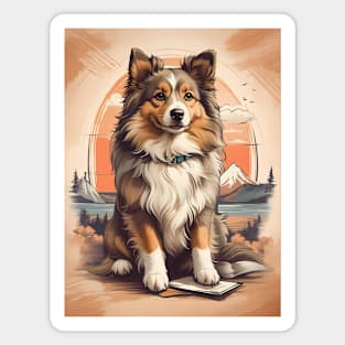 Shetland Sheepdog in the Mountains Magnet